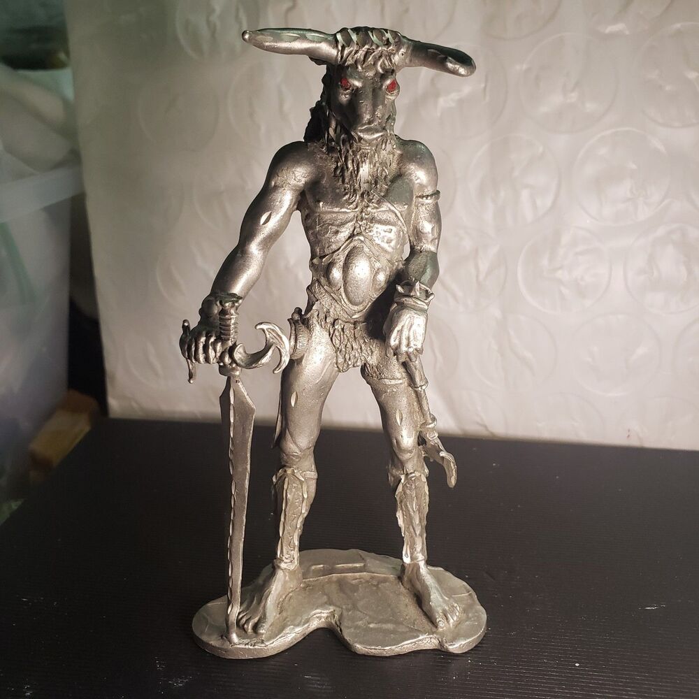Vintage Rawcliffe Pewter Minotaur figurine sculpted by Stu Northam in 1980 WWW